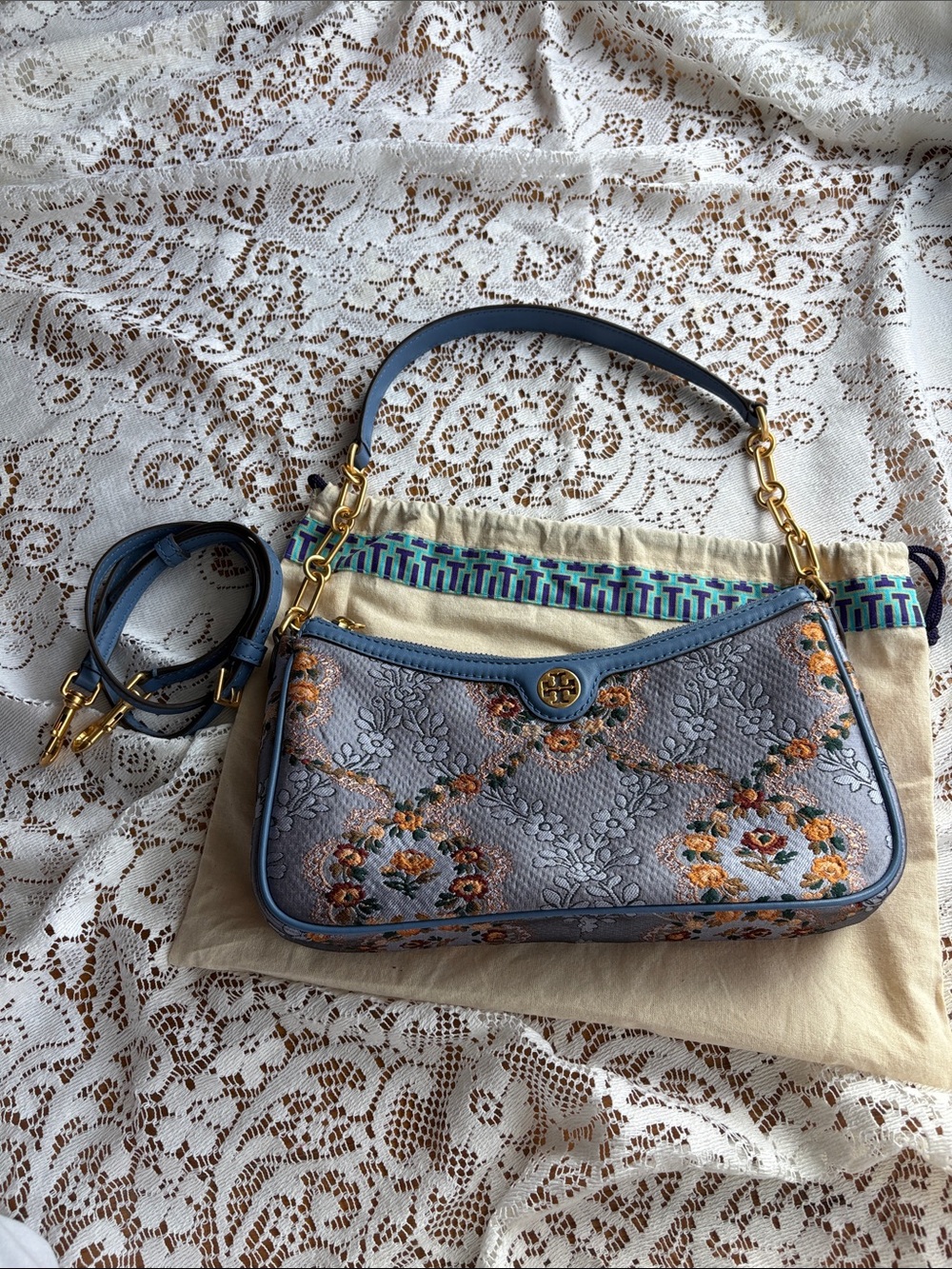 Tory Burch T Monogram Brocade Studio - Sea Frost - Picture 2 of 6